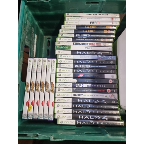 593 - Three Microsoft Xbox 360 games consoles with games