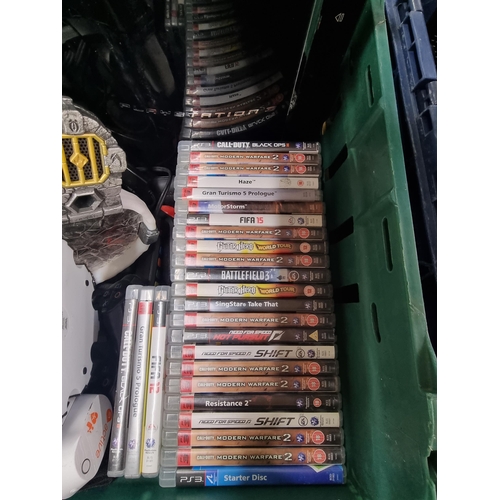 609 - Two Sony PlayStation 3 games consoles with accessories and games