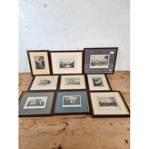 234 - Nine framed engravings