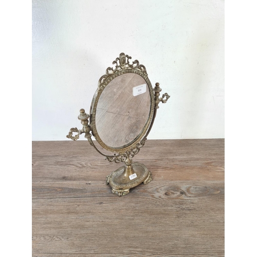 507 - A 19th century style brass toilet mirror - approx. 39cm high x 30cm wide