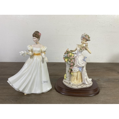 324 - Seven ceramic figurines to include Royal Doulton For You - HN 3754, Royal Doulton Kathleen - HN 3609... 