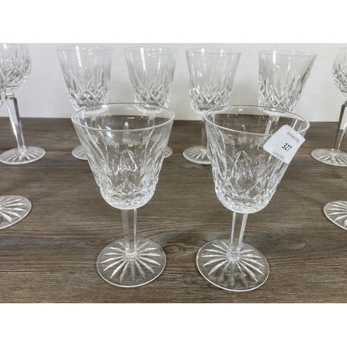 327 - Seventeen Waterford Crystal drinking glasses