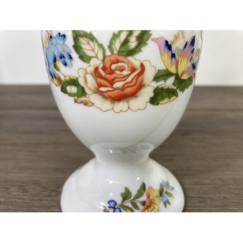 335 - A collection of ceramics and glassware to include Carlton Ware Rouge Royale twin handled pedestal di... 