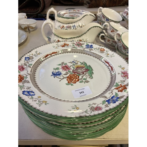 343 - A large collection of Copeland Spode Chinese Rose dinnerware