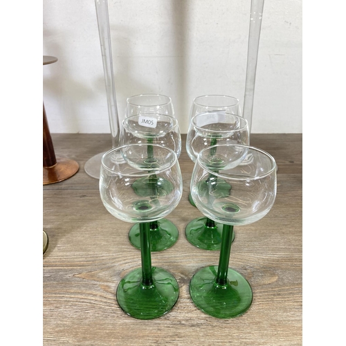 349 - A collection of mid 20th century glassware to include two oversize martini glasses - approx. 50cm hi... 