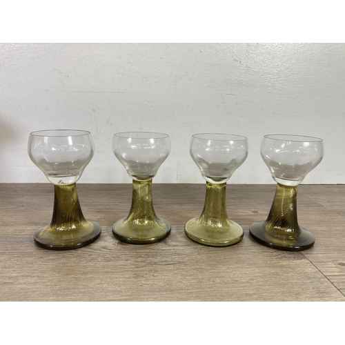 349 - A collection of mid 20th century glassware to include two oversize martini glasses - approx. 50cm hi... 