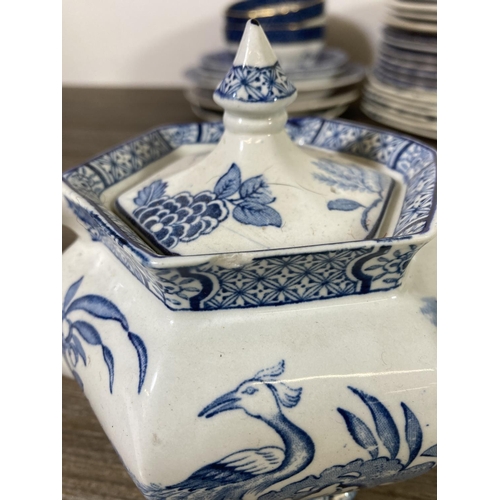 353 - A large collection of blue and white china to include Wood & Sons Yuan teapot, two Booths Real Old W... 