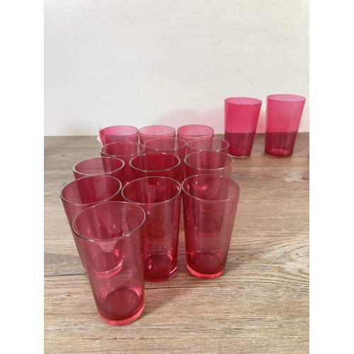 354D - A collection of Victorian and later Cranberry glassware