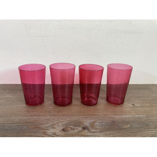 354D - A collection of Victorian and later Cranberry glassware