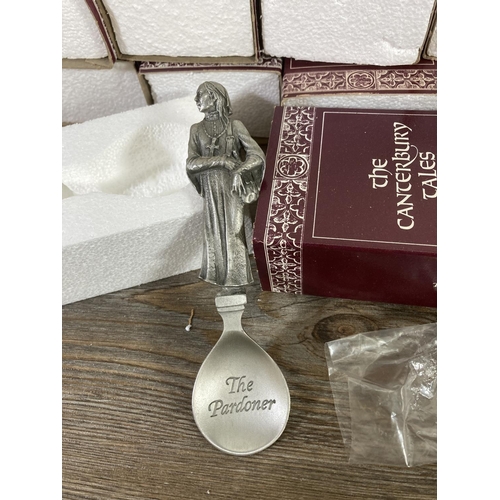 377 - Twenty four boxed The Franklin Mint The Canterbury Tales Spoons Collection collector's spoons