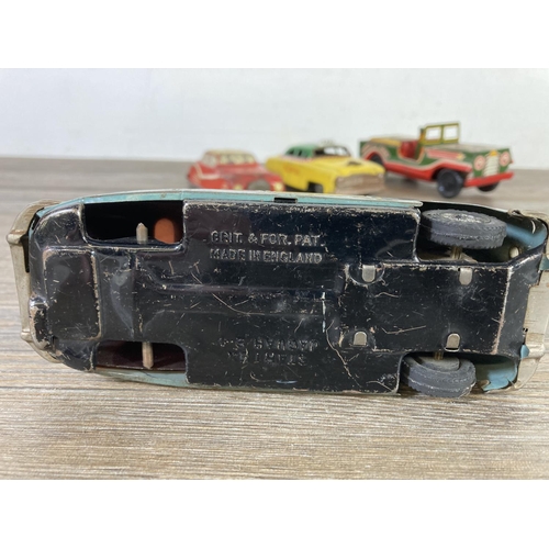 409 - Five mid 20th century tinplate model vehicles