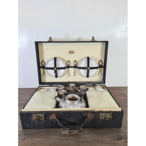 533 - A mid 20th century cased Brexton picnic set