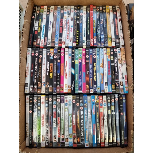 727 - Two boxes containing a collection of DVDs - see images for titles