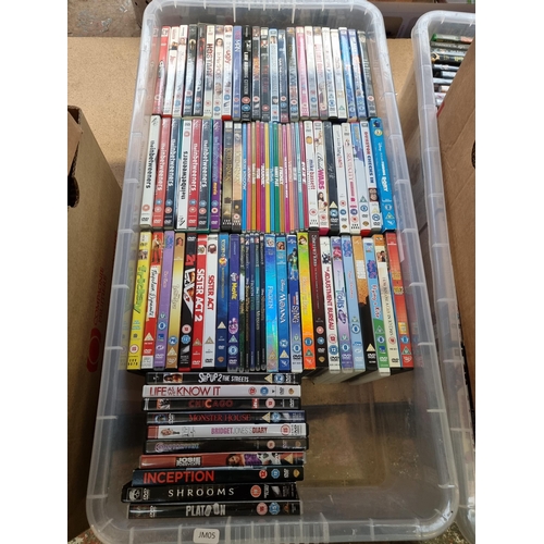 731 - Two boxes containing a collection of DVDs - see images for titles