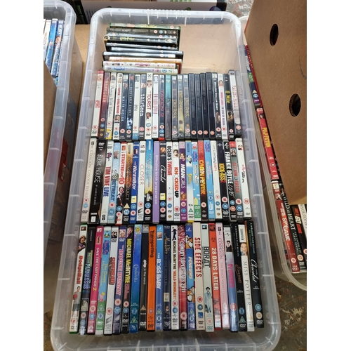 732 - Two boxes containing a collection of DVDs - see images for titles