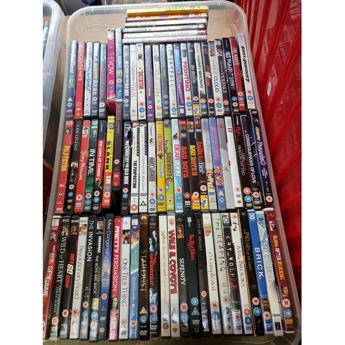 733 - Two boxes containing a collection of DVDs - see images for titles