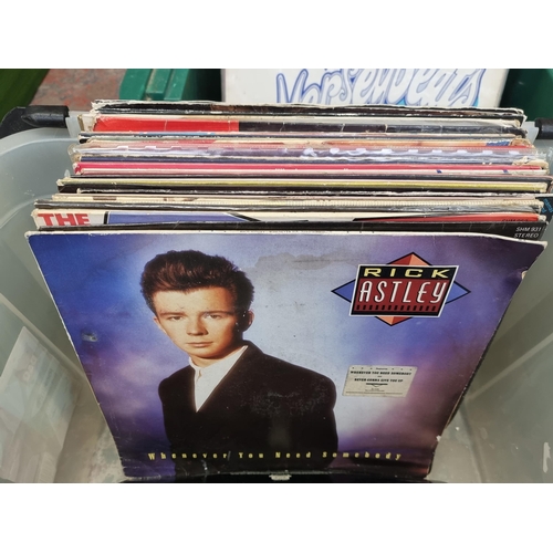 735 - Three boxes containing a collection of LP Vinyl records to include Merseybeats, Dave Berry (signed),... 