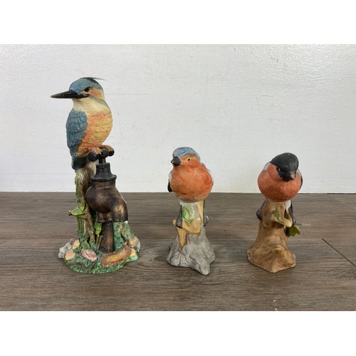 328 - Thirteen ceramic and resin bird figurines to include Royal Adderley, The Leonardo Collection Kingfis... 