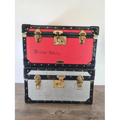 550 - Two British made Mossman travel trunks