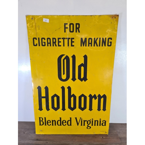 552 - An Old Holborn Blended Virginia tin sign - approx. 92cm high x 61cm wide