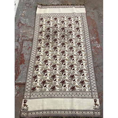 446 - A late 20th century Oriental double sided throw - approx. 198.5cm long x 97cm wide