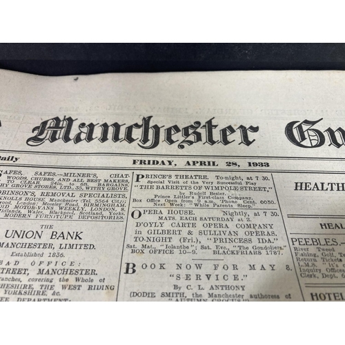 454 - A boxed A Day To Remember The Manchester Guardian 28th April 1933 with certificate of authenticity