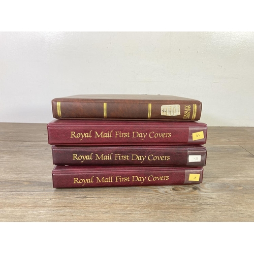 466 - Four First Day Cover albums, three Royal Mail and one Stanley Gibbons