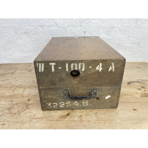 492 - An early/mid 20th century Wallis and Tiernan Ltd for the Metropolitan water board type oak cased A.4... 