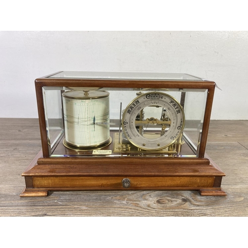 538 - An early 20th century Dollond London No. 6505 mahogany and glass cased barograph - approx. 20cm high... 
