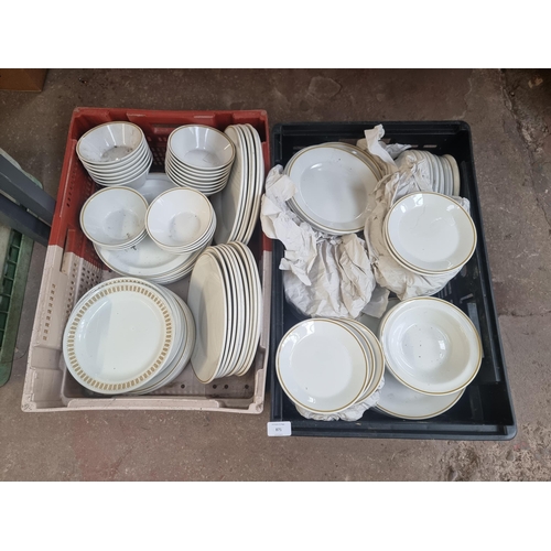 871 - Seven boxes containing a large quantity of Dudson and Steelite catering crockery