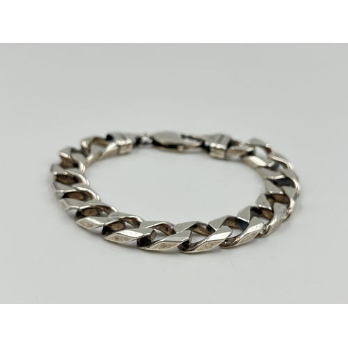 2125 - A .925 silver curb link bracelet - approx. gross weight 28.32 grams and 17.5cm long