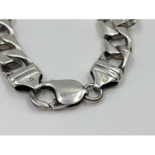 2125 - A .925 silver curb link bracelet - approx. gross weight 28.32 grams and 17.5cm long