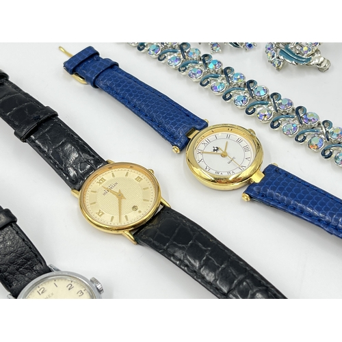 2213 - Seven lady's wristwatches to include vintage Timex mechanical, Michel Herbelin, Rotary, Pulsar etc. ... 