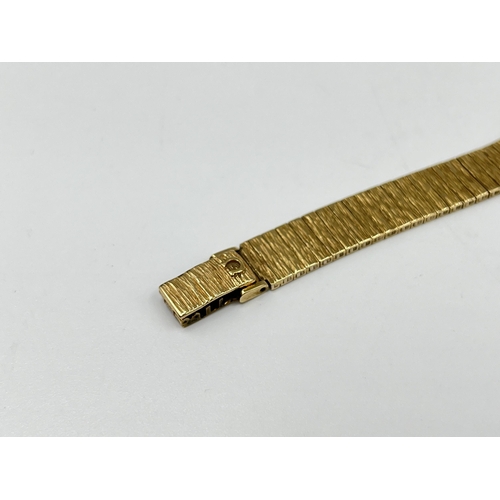 2214 - A 1973 Omega cal. 485 mechanical 9ct gold cased lady's wristwatch with 9ct gold Omega strap - approx... 