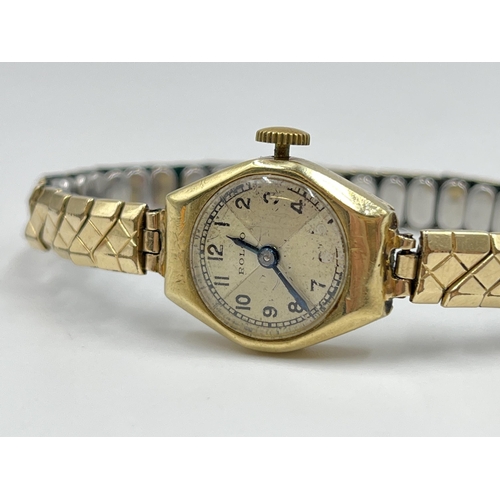 2217 - A 1936 Rolex Rolco 9ct gold cased lady's wristwatch