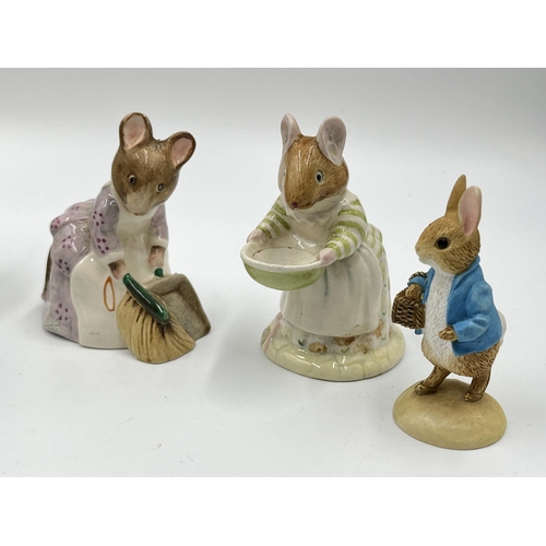 286 - Seven figurines to include Royal Doulton Brambly Hedge The Autumn Story Collection In The Brambles, ... 