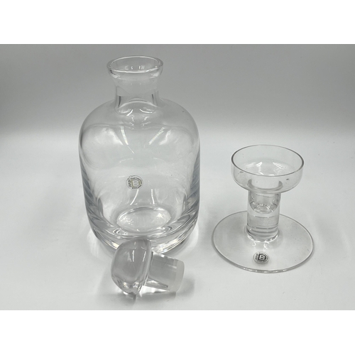 298 - Two pieces of Dartington glass, one decanter - approx. 22cm high and one candleholder - approx. 9.5c... 