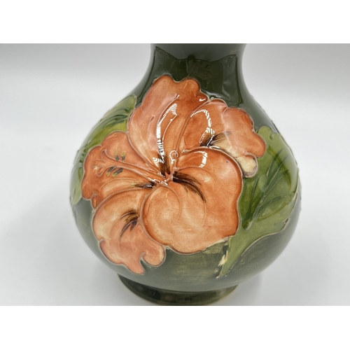 314 - A Moorcroft Coral Hibiscus vase - approx. 13cm high