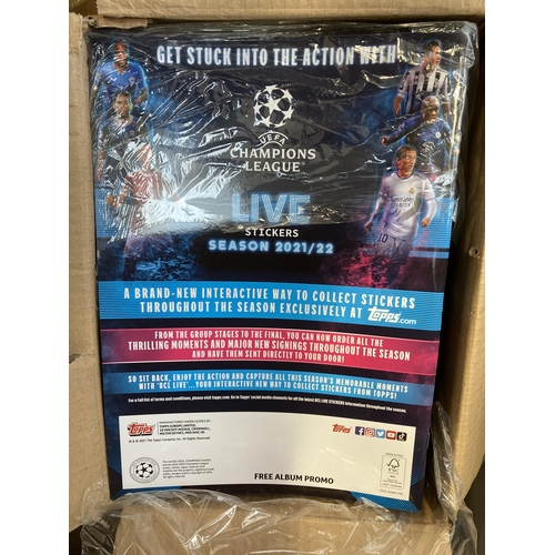 895 - Two boxes containing a quantity of Topps UEFA Champions League season 2021/22 official sticker colle... 