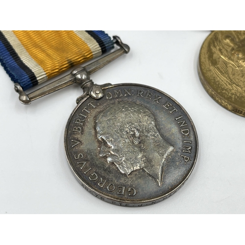 2358 - Two WWI British medals presented to 38575 PTE. J.N. Harrison K.S.L.I, one 1914-1918 War and one 1914... 