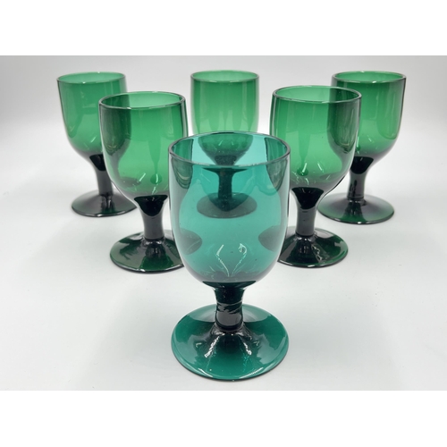 265 - A set of six Bristol green wine glasses - approx. 11.5cm high