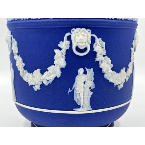 274 - A Wedgwood & Co Ltd blue Jasperware jardinière - approx. 14.5cm high x 16cm diameter