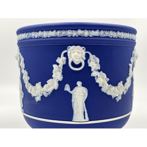 274 - A Wedgwood & Co Ltd blue Jasperware jardinière - approx. 14.5cm high x 16cm diameter