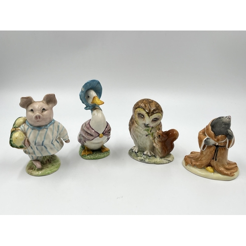 277 - Four ceramic animal figurines to include Beswick Beatrix Potter's Jemima Puddleduck, Beswick Beatrix... 