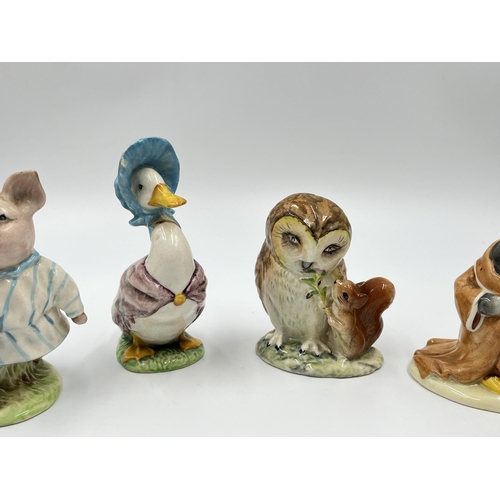 277 - Four ceramic animal figurines to include Beswick Beatrix Potter's Jemima Puddleduck, Beswick Beatrix... 