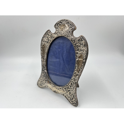 2255 - A Victorian hallmarked silver photograph frame - approx. 21cm high x 14cm wide