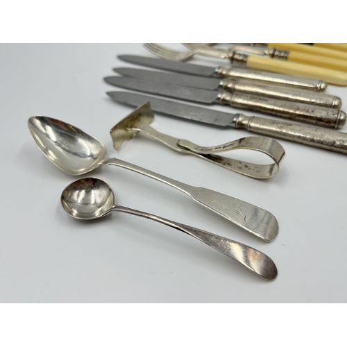 2261 - Seventeen pieces of hallmarked sterling silver cutlery to include three Georgian Robert Gray Scottis... 