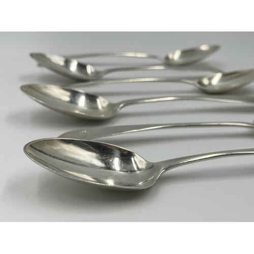 2264 - A set of six George III Robert Wilson hallmarked Edinburgh silver spoons, dated 1799 - approx. gross... 