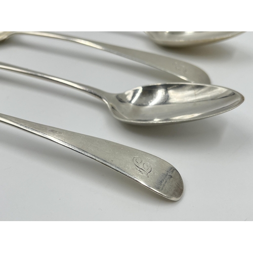 2264 - A set of six George III Robert Wilson hallmarked Edinburgh silver spoons, dated 1799 - approx. gross... 