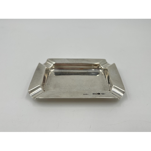 2266 - A hallmarked Sheffield silver ashtray, dated 1945 - approx. gross weight 39.2 grams and 8.5cm x 6.5c... 